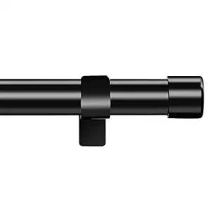 Curtain Rods for Windows 30 to 94 Inch, 1 Inch Black Curtain Rod Set, Stainless Steel Heavy Duty Drapery Rods with Adjustable Brackets for Room Divider, Bedroom, Living room, Kitchen, Bathroom, Black