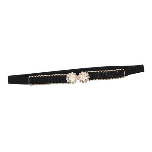 Hemoton Women Elastic Waist Belt with Pearl Buckle Adjustable Sash for Wedding Dresses and Elegant Waist Decor for Women