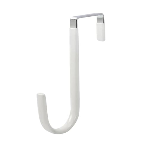 BARRINS Over The Door Hooks 1PC Hanging Organizer Over The Door Hooks Rubber Prevent Scratches Bathroom Bedroom Kitchen Towel Coats Hangers Metal(White)