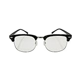 VIGUEUR Clear Lens Glasses - Half Frame Horn Rimmed Glasses
