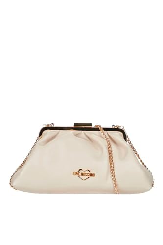 Sac à bandoulière Love Moschino en teinte ivoire, l'accessoire raffiné d'une finition soignée.