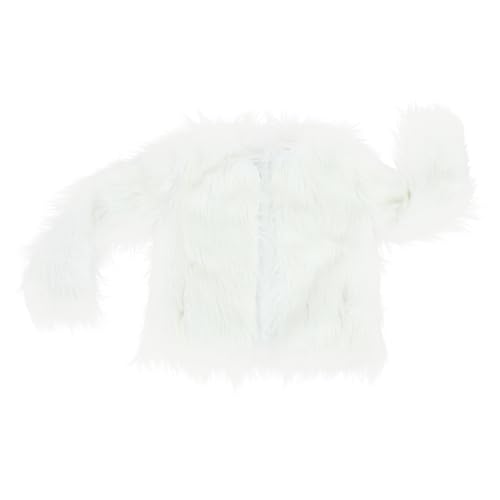 Manteau lumineux fausse fourrure LED blanche pour soirée et fêtes