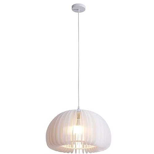 Lustre scandinave design citrouille blanche 32cm, la suspension élégante pour salon et étude