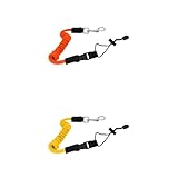 JAZZY PEARLS® 2PCS Safety Kayak Paddle Leash Fishing Rod Pole Coiled Cord|Sporting Goods|Water Sports|Kayaking, Canoeing & Rafting|Accessories|2 Piece Kayak Paddle Leash