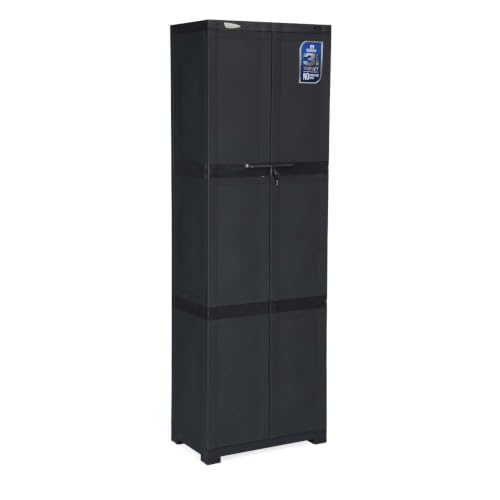 Image of Nilkamal Freedom Large (FML) Plastic Wardrobe for Storage| 3-Year Warranty|Clothes Organizer|Shelves|Cupboard|Almirah|for Home, Living Room, Bed Room|Adult & Kids| Charcoal Grey