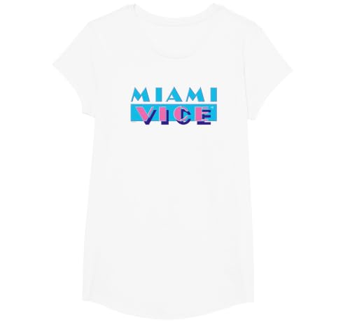 Miami Vice Logo T-Shirt, Girls, White, X-Small