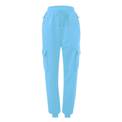 Cargo Sweatpants for Women Baggy Casual Fleece Joggers Drawstring High Waisted Fall Fashion Sweatpants with Pockets4