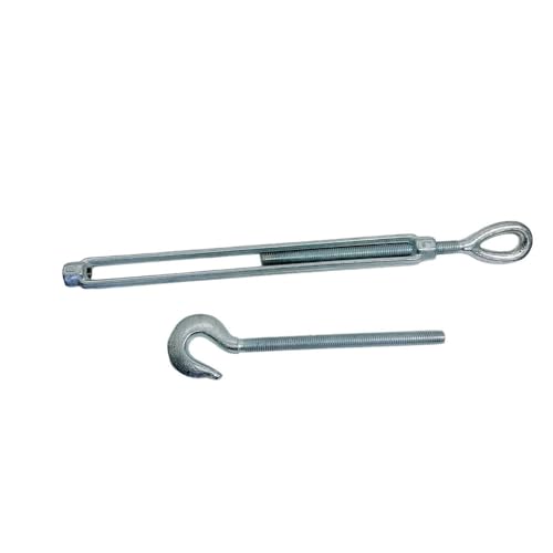 1/2" x 12" Tensor Gancho Ojal Pulley Galvanizado Forjado en Caliente Capacidad 1500 Lb 4 Piezas miniatura 6