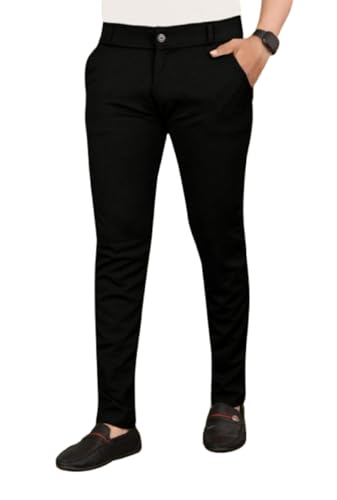 Image of Mens Regular Fit Casual Ankle Chino Trouser Style Lower, Everyday Wear Lower Pants Zipper and Button Closer Lycra Blend Stratchable Trousers