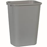 Rubbermaid Commercial Products Deskside Wastebasket/Trash Can, 10.25-Gallon/41-Quart, Gray, Plastic, Garbage Can for Home/Office, Fits Under Desk/Sink/Cabinet