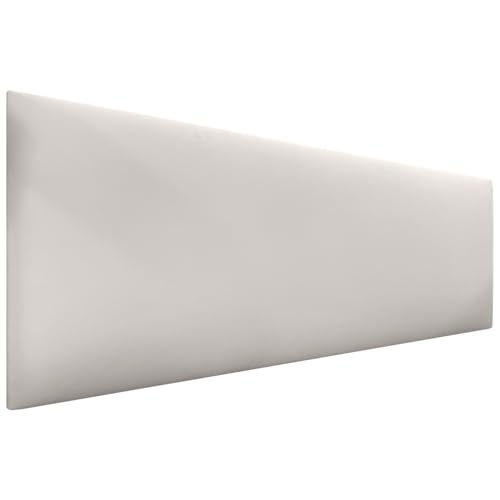 DHOME Cabecero de Polipiel o Tela AQUALINE Liso cabeceros Cabezal tapizado Cama Lujo Blanco Hueso 135cm