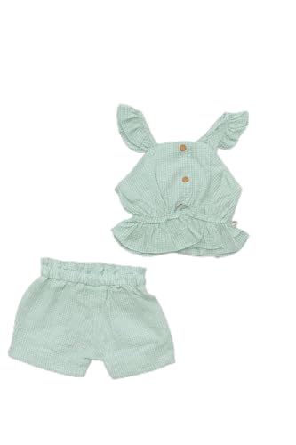 iklimix Fırfır Askılı 2’li Kız Bebek Yazlık Takım Mavi 12-18 AY