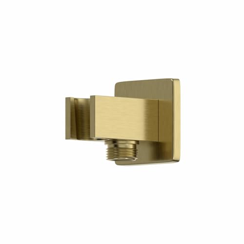 Architeckt® Bathroom Shower Water Outlet with Handset Holder for Showerhead Wall Mounted Concealed Square, Brushed Brass