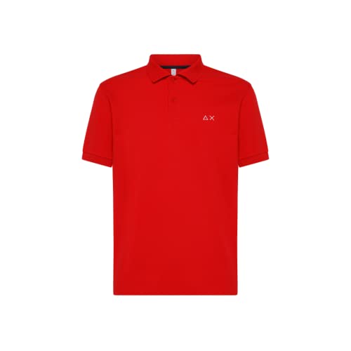  SUN68 Polo Solid S/S (Rosso) L