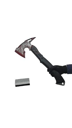 Leon Axe Hatchet Prop – Cosplay Weapon – Battle-Damaged/Display – Inspired by Survival Horror Game (Without Blood Effects) Silver