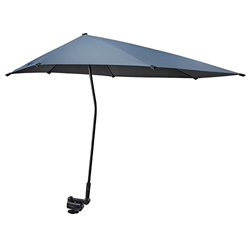 G4Free Adjustable Beach Umbrella XL with Universal Clamp Shaft for Chair, Golf Cart, Stroller, Bleacher, Patio (Dark Blue) by G4Free - Used condition - US$27.63