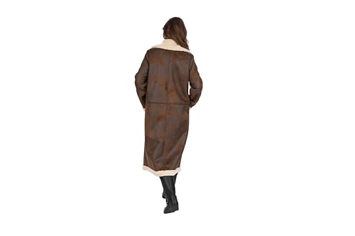 Frye Women's Faux Shearling Maxi Double Breasted Coat4