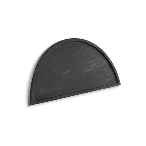 Signature Design by Ashley Cortsen Casual Food-Safe Semicircular Marble Tray, Black by Signature Design by Ashley - Used condition - Image 3