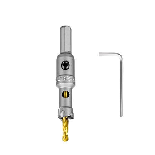 Image of SALI 9 /16 inch (14mm) TCT Hole Saw Kit Tungsten Carbide Tipped Hole Saw Drill Bit with Titanium-Plated Pilot Drill bit for Metal, Stainless Steel, Iron, Wood, Plastic