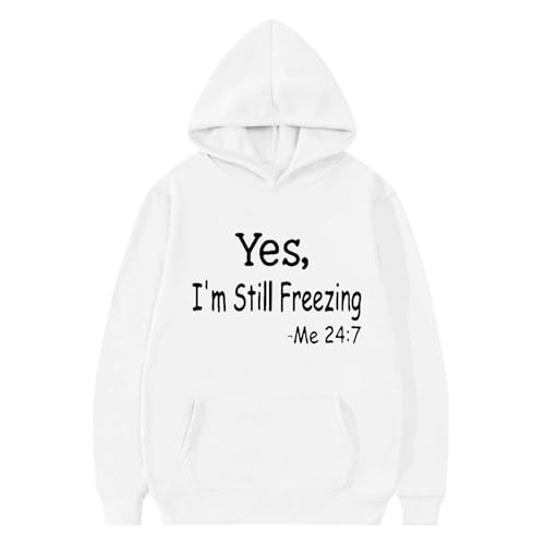 Hoodies for Girls Funny Letter Print Long Sleeve Sweater Trendy Cute Casual Pullover Hooded Warm Sweatshirts Tops