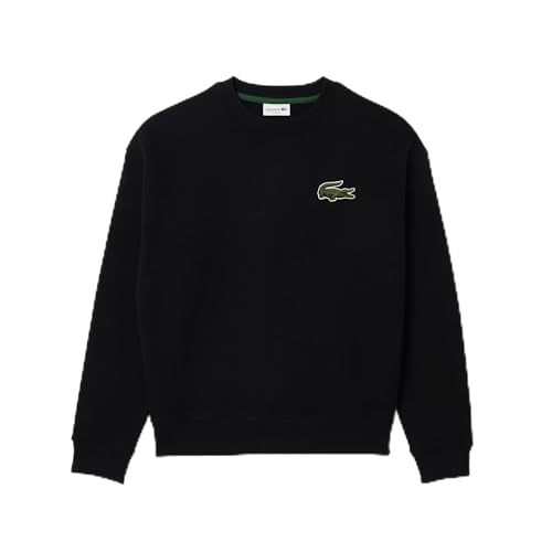 Lacoste Men's Loose Fit Fleece Sweatshirt, Black, Medium at Amazon