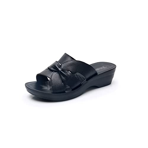 Sandales en cuir d'été femme pour marcher sans douleur au soleil