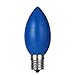 NIOSTA C7 LED Christmas Replacement Bulbs, Blue, E12 Base, for Outdoor String Lights,Ceramic Glass Bulb, 25 Pack