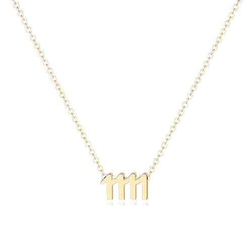 Tavuala Angel Number Necklace for Women 18K Gold Plated 111 222 333 444 555 777 888 999 1111 Necklace Numerology Jewelry(G 1111)