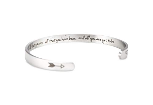 A N KINGPiiN Inspirational Bracelets for Women Inspirational Gift for Women Girls Men Motivational Birthday Cuff Bangle Friendship Personalized Mantra Jewelry Come Gift Box