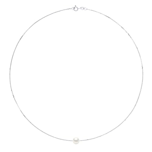 Collier chaîne perle de culture d'eau douce AAA+ en argent 925 - 4