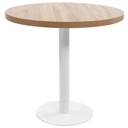 Table de bistrot marron clair 80cm en MDF et acier pour intérieur - 2