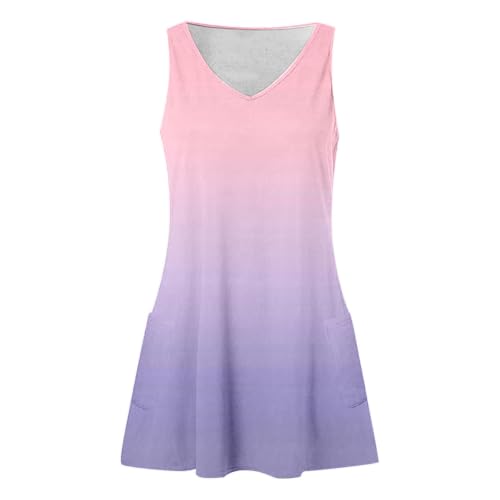 Robe d'été sans manches fluide et décontractée avec col en dégradé chic - 4