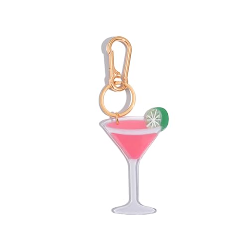 PERSONFUN Vintage Martini Cocktail Keychain - Motel Retro Metal Bag