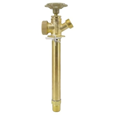 6 Inch Anti-Siphon Frost Free Sillcock Valve Multiturn 1/2 Inch NPT, 3/4 Inch Hose Bibb, Brass Body,Brass Valve 6 inch Length Cover