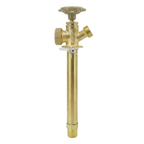 Himaweek 6 Inch Anti-Siphon Frost Free Sillcock Valve Multiturn 1/2 Inch NPT 3/4 Inch Hose Bibb Brass Body Brass Valve 6 inch Length