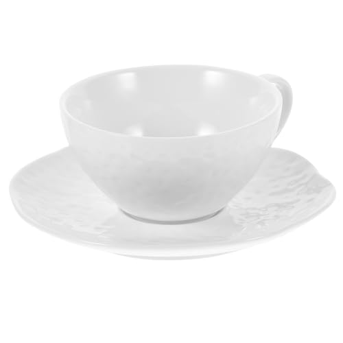 TOYANDONA Juego de Taza de Café Espresso Diseño Elegante y Práctico con Platillo de Cerámica en Color Claro para Uso Diario Hogar