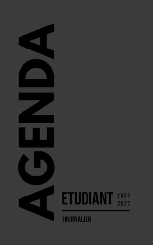 Agenda étudiant 2026-2027: organiseur journalier | 1 jour par page | petit format A5 | Pour élève et étudiant en lycée et études supérieures | couverture noire