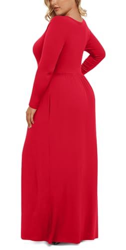 Image of LONGYUAN Women's Plus Size Maxi Dresses for Curvy Women Casual Long Dress XL-6XL