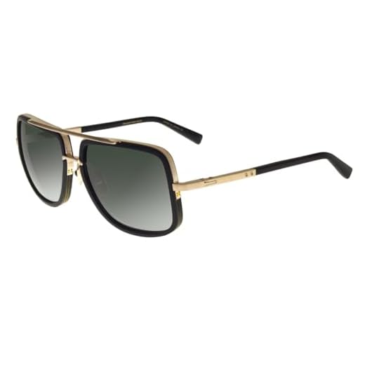 Dita Mach-One DRX-2030 F-BLK-12K Matte Black Antique 12K Gold Plastic Aviator Sunglasses Green G-15 Gradient AR Lens