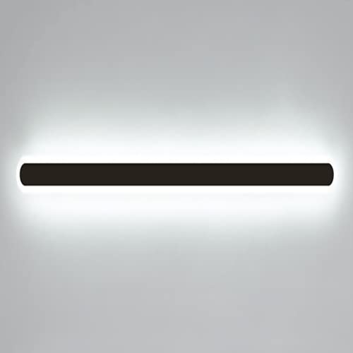 Lámpara de pared larga LED moderna en metal negro para iluminación decorativa de salón