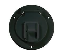 4.3 x 2.3 in. Round Basic Cable Hatch, Black