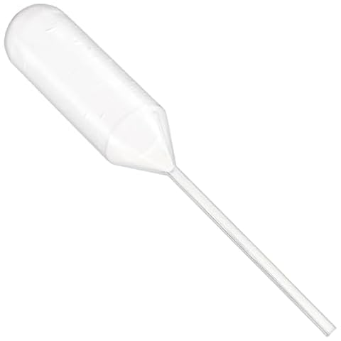 Globe Scientific Transfer Pipet, 136020-500, 4.0mL Capacity, Narrow Stem, Non-Sterile, Short, 85mm Length, Bulb Draw - 3mL, 500/Box Cover