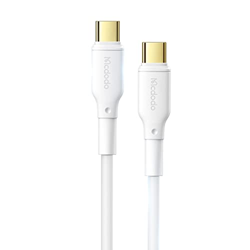 Image of mcdodo USB C to USB C Cable 100W /4Ft, 5A Type C to Type C Fast Charging Cable, USB C Fast Charger Cord with Mac-Book Pro /iPad Pro /Galaxy S22 S21 S10 S9 /Mate 40 30 /Pixe(White)