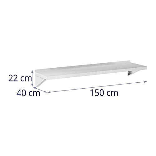 Miniatura 2 de Royal Catering Rcwr-150.1 - Estante De Pared Acero Inoxidable, 150 X 40 Cm, Hasta 80 Kg