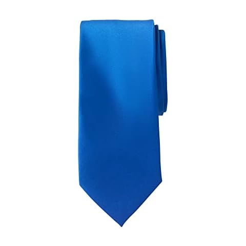 KS Signature by KingSize Men's Big & Tall Extra-Long Satin Tie - Big - 0, New Royal Necktie Cover