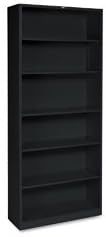 HON Brigade Metal Bookcase - Bookcase with Six Shelves, 34-1/2w by 12-5/8d by 81-1/8h, Black (HS82ABC)