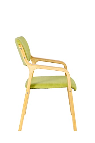 Clatina Modern Dining Chair With Solid Wood Armrest，Luxurious Fabric Leisure Chair For Kitchen, Dining, Bedroom, Living Room(Green) #TOP7