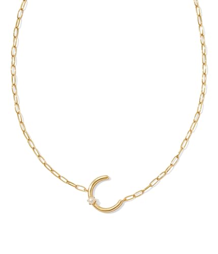 Kendra Scott Womens Pearl Letter C Short Pendant Necklace Gold White Pearl One Size2