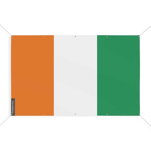 Drapeau Côte d'Ivoire 10 oeillets anti déchirure pour vent