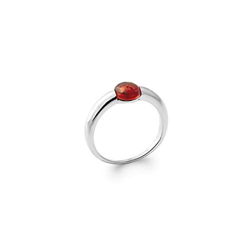 Bague solitaire argent rhodié et grenat de qualité premium - 2